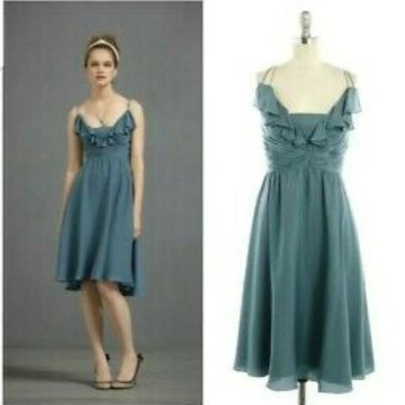 Quillaree/BHDLN Dark Dusty Blue Dress - Picture 4 of 4